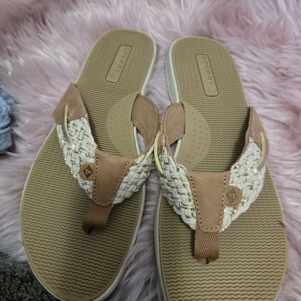 Sperry Women's Tan and Cream Sandals